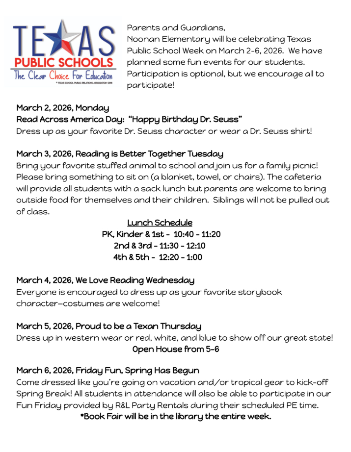 Texas Public Schools Week  3/2-6/2026